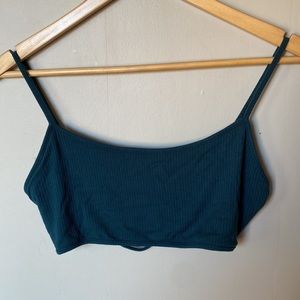 Garage dark green ribbed bralette